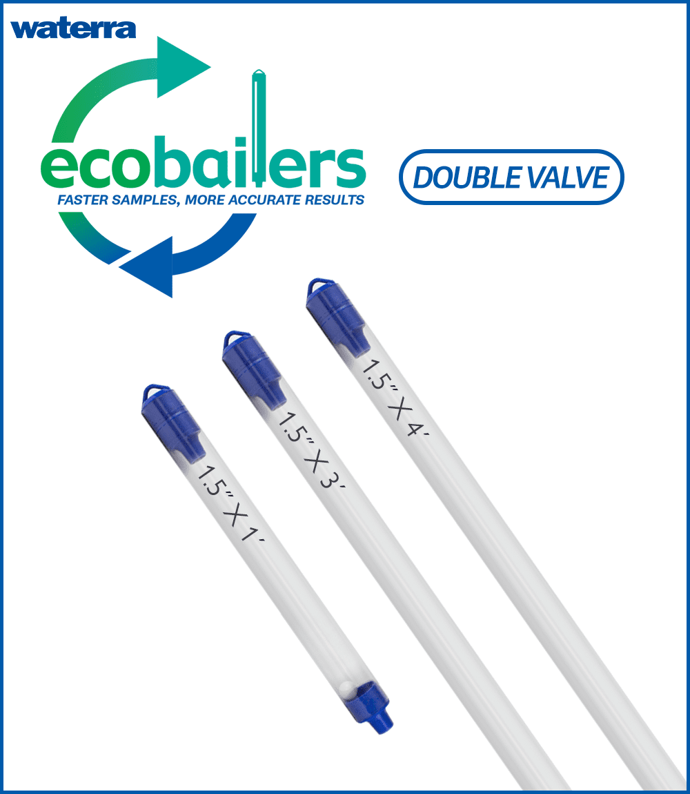 eco Bailer groundwater sampling - Double Valve Clear PVC carried by Waterra